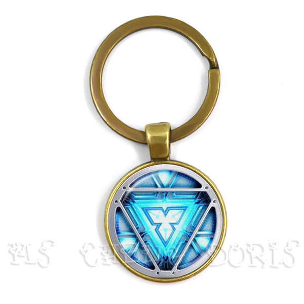Glass Cabochon Pendant Marvel Iron Man Tony Stark Arc Reactor Keychains The Avengers 4 Endgame Quantum Realm Film Souvenir