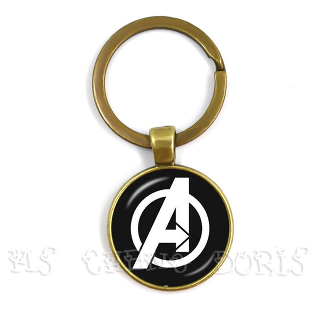 Glass Cabochon Pendant Marvel Iron Man Tony Stark Arc Reactor Keychains The Avengers 4 Endgame Quantum Realm Film Souvenir