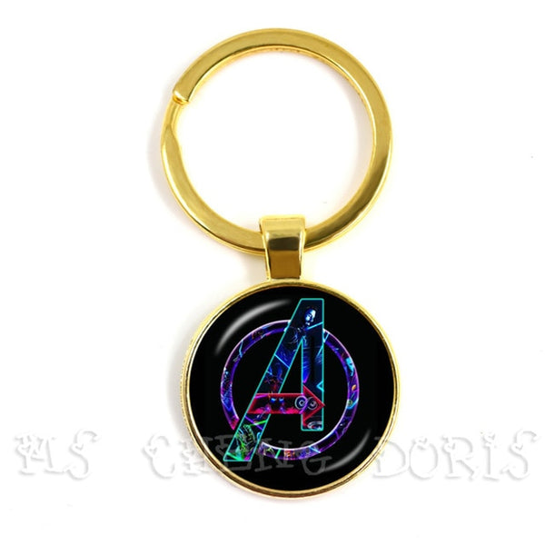 Glass Cabochon Pendant Marvel Iron Man Tony Stark Arc Reactor Keychains The Avengers 4 Endgame Quantum Realm Film Souvenir