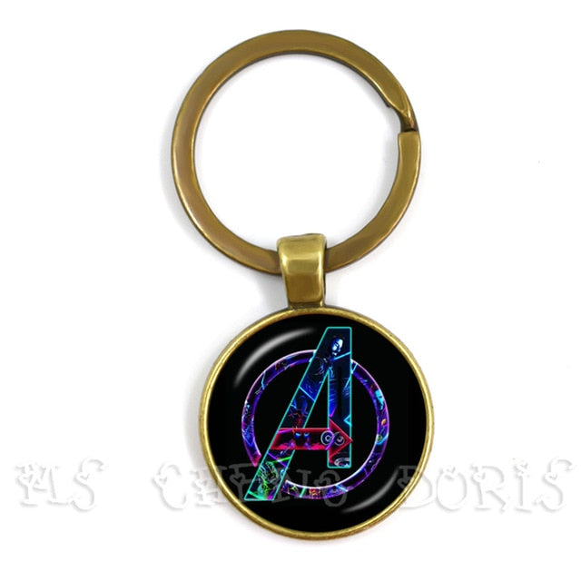 Glass Cabochon Pendant Marvel Iron Man Tony Stark Arc Reactor Keychains The Avengers 4 Endgame Quantum Realm Film Souvenir