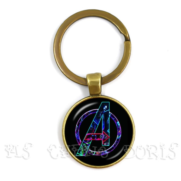 Glass Cabochon Pendant Marvel Iron Man Tony Stark Arc Reactor Keychains The Avengers 4 Endgame Quantum Realm Film Souvenir