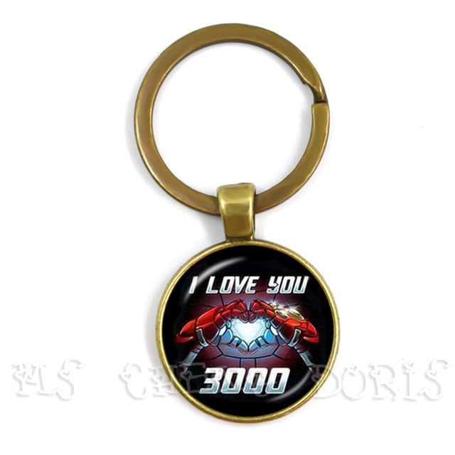 Glass Cabochon Pendant Marvel Iron Man Tony Stark Arc Reactor Keychains The Avengers 4 Endgame Quantum Realm Film Souvenir