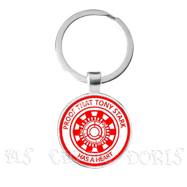 Glass Cabochon Pendant Marvel Iron Man Tony Stark Arc Reactor Keychains The Avengers 4 Endgame Quantum Realm Film Souvenir