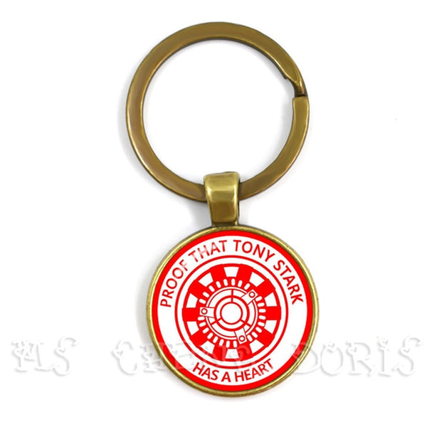Glass Cabochon Pendant Marvel Iron Man Tony Stark Arc Reactor Keychains The Avengers 4 Endgame Quantum Realm Film Souvenir