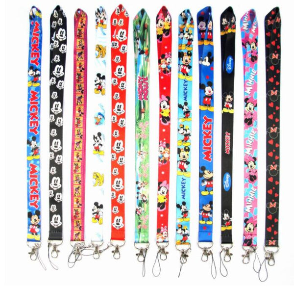 1PCS Cartoon mickey minnie Neck Strap card Lanyard Mobile Phone Charms Key Chain ID Badge Key Chains L10