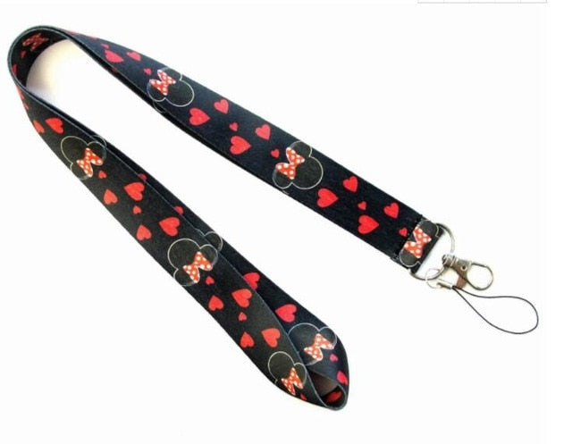 1PCS Cartoon mickey minnie Neck Strap card Lanyard Mobile Phone Charms Key Chain ID Badge Key Chains L10