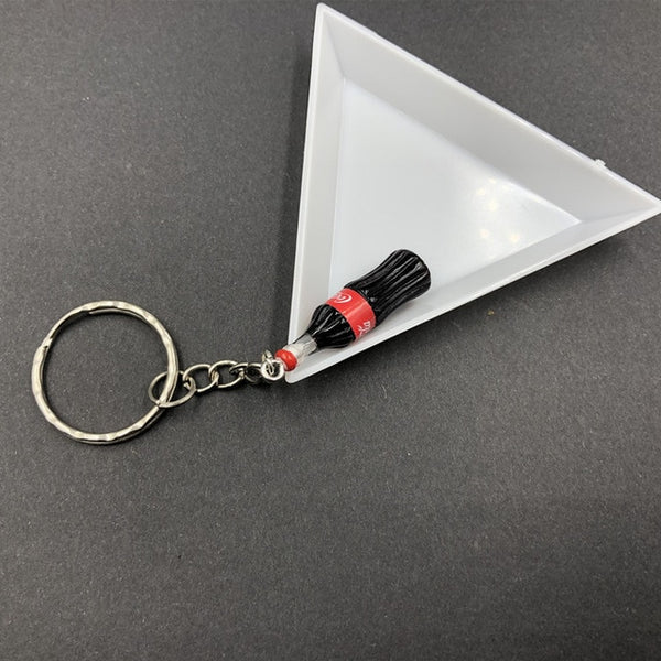 2019 New Women/Men's Fashion Handmade Resin Mineral water bottles Wine Bottle Key Chains Key Rings Alloy Charms Gifts Wholesale