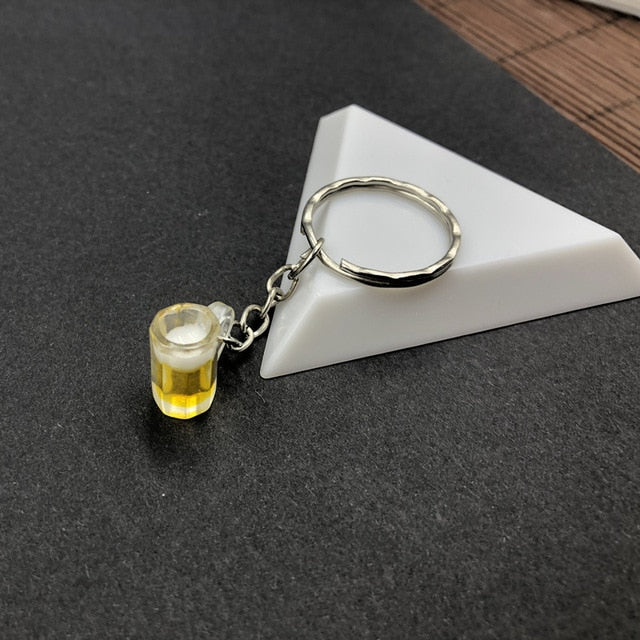 2019 New Women/Men's Fashion Handmade Resin Mineral water bottles Wine Bottle Key Chains Key Rings Alloy Charms Gifts Wholesale