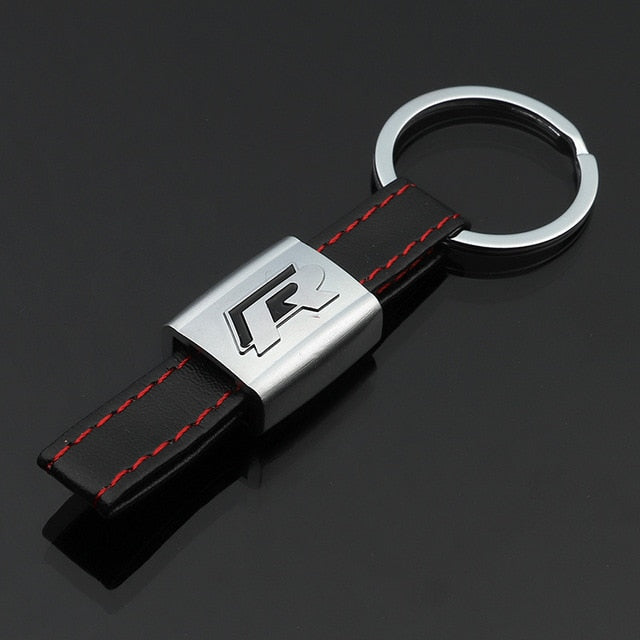 Applicable to Audi series car keychain Leather R Rs Sline AMG M tricolor Car model car keychain Pendant Q15