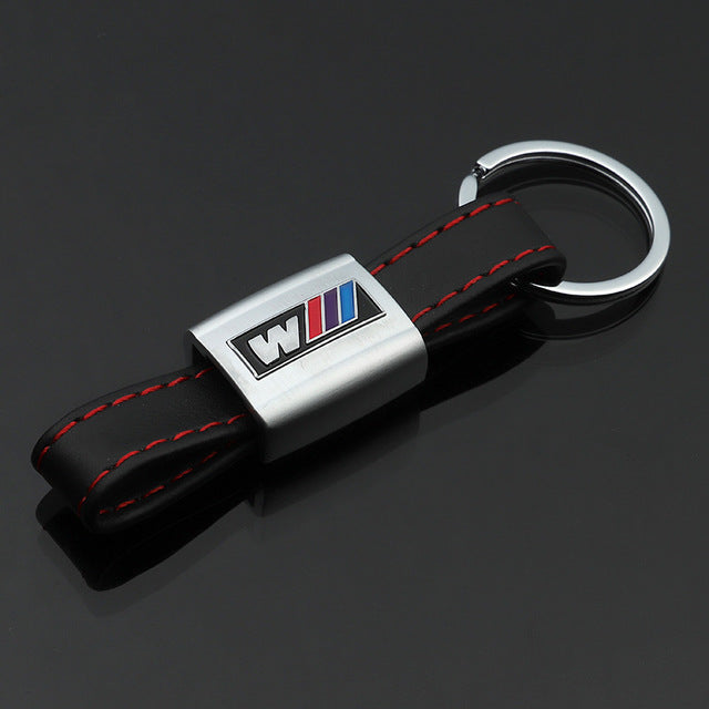 Applicable to Audi series car keychain Leather R Rs Sline AMG M tricolor Car model car keychain Pendant Q15
