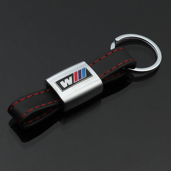 Applicable to Audi series car keychain Leather R Rs Sline AMG M tricolor Car model car keychain Pendant Q15