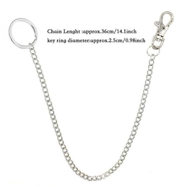 MMEIER Metal Trousers Pant chain Wallet Belt Rock Punk Jeans Keychain Silver Ring Clip Keyring HipHop Trendy Jewelry 2019 new