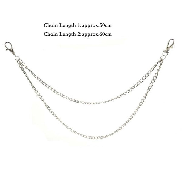 MMEIER Metal Trousers Pant chain Wallet Belt Rock Punk Jeans Keychain Silver Ring Clip Keyring HipHop Trendy Jewelry 2019 new