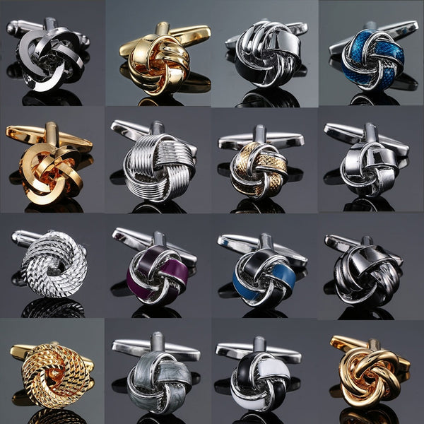 Factory direct sale men French shirt cufflinks wholesale quality copper material gold silver blue black purple twist CuffLinks