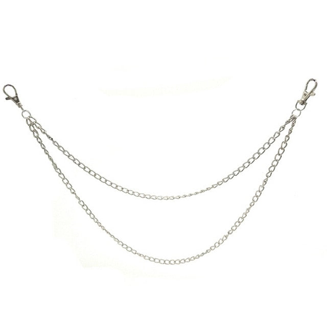 18/38/65cm Rock Punk Long Metal Wallet Belt Chain Trousers Hipster Pant Jean Keychain Silver Ring Clip Keyring HipHop Jewelry