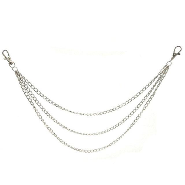 18/38/65cm Rock Punk Long Metal Wallet Belt Chain Trousers Hipster Pant Jean Keychain Silver Ring Clip Keyring HipHop Jewelry