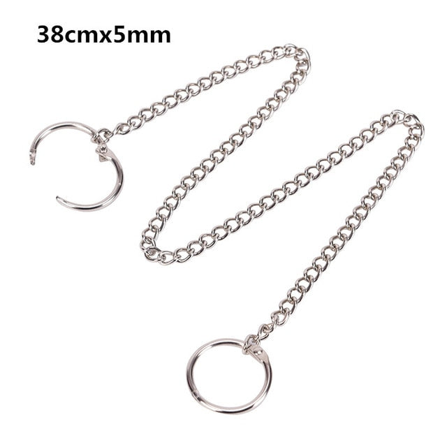 18/38/65cm Rock Punk Long Metal Wallet Belt Chain Trousers Hipster Pant Jean Keychain Silver Ring Clip Keyring HipHop Jewelry