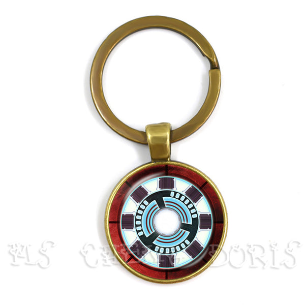 Glass Cabochon Pendant Marvel Iron Man Tony Stark Arc Reactor Keychains The Avengers 4 Endgame Quantum Realm Film Souvenir