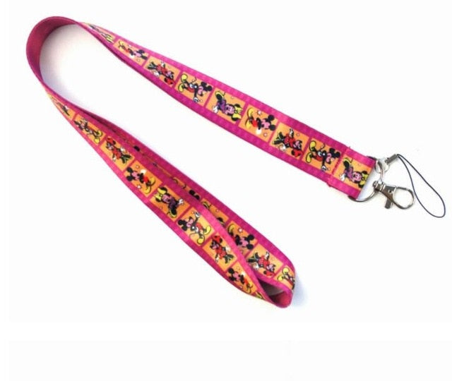 1PCS  Cartoon  mickey minnie Neck Strap card Lanyard Mobile Phone Charms Key Chain ID Badge Key Chains L10