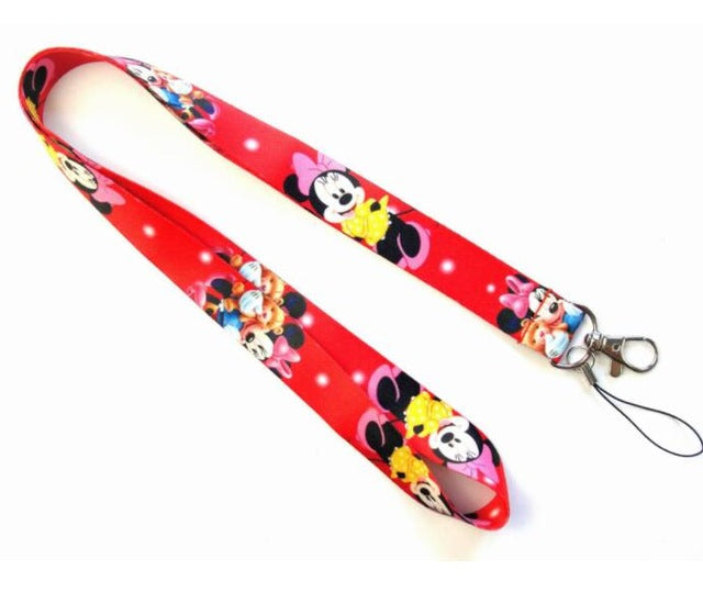 1PCS  Cartoon  mickey minnie Neck Strap card Lanyard Mobile Phone Charms Key Chain ID Badge Key Chains L10