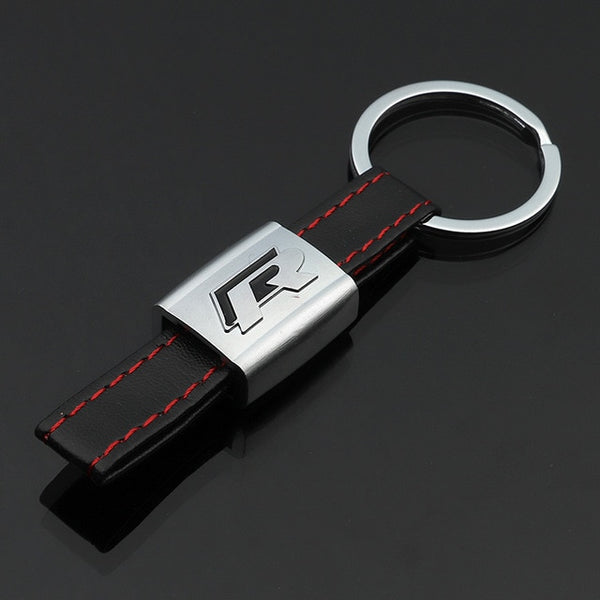 Applicable to Audi series car keychain Leather R Rs Sline AMG M tricolor Car model car keychain Pendant Q15