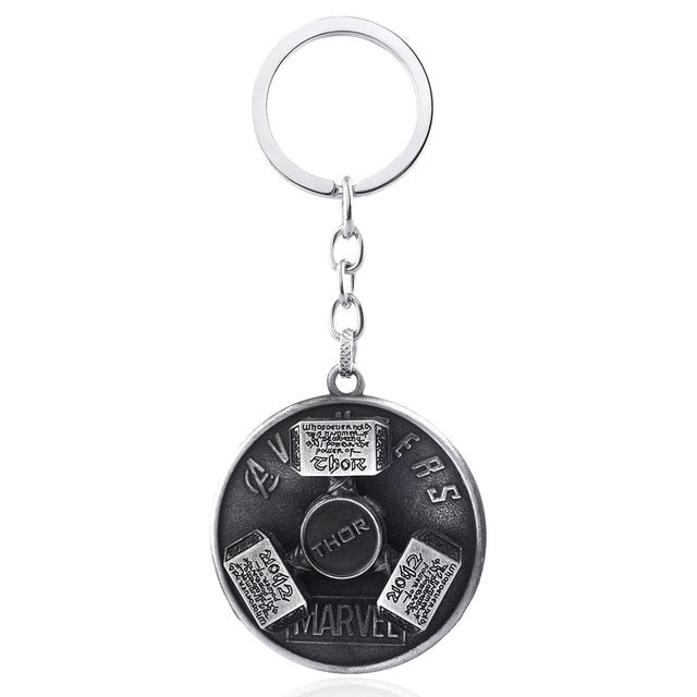 RJ The Avengers 4 Thor Hammer Metal Keychains The Dark World Weapon Iron Man Keyring For Women Movie Fans Jewelry Accessories